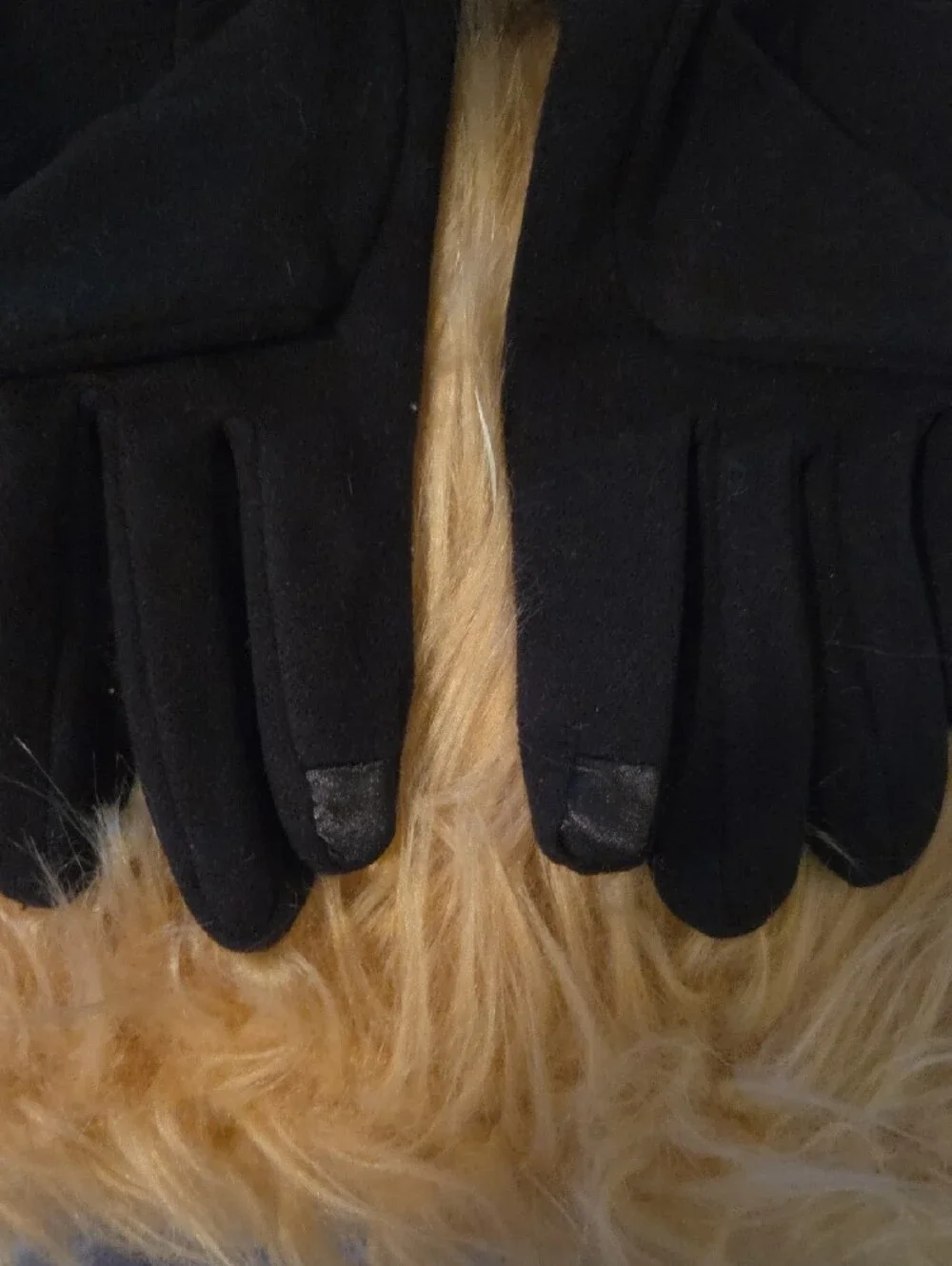 Classic Black Women's Faux-Fur Cuff Gloves NWOT